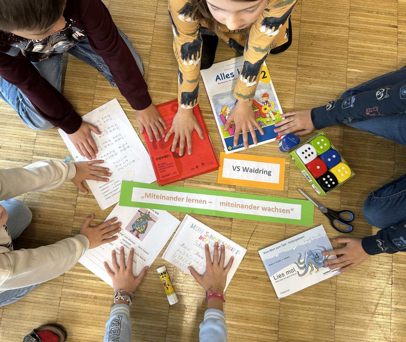 Schullogo miteinander lernen miteinander wachsen